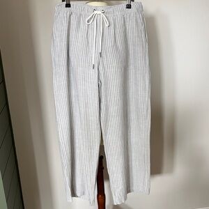 BE COOL Gray and White Striped wide leg pants